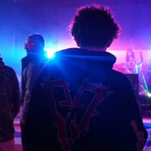 Load image into Gallery viewer, (Lux) Rhinestone 3D Design Hoodie (Red/Black)