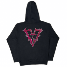 Load image into Gallery viewer, Rhinestone 3D Design Hoodie (Magenta/Black)