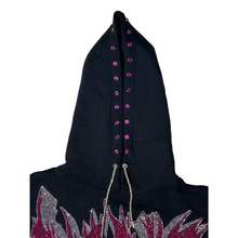 Load image into Gallery viewer, Rhinestone 3D Design Hoodie (Magenta/Black)