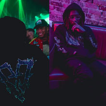 Load image into Gallery viewer, (Lux) Rhinestone 3D Design Hoodie (Red/Black)