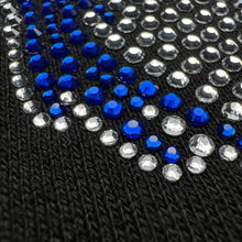 Load image into Gallery viewer, Rhinestone 3D Design Hoodie (Blue/Black)
