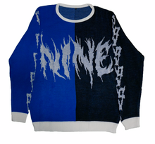 Load image into Gallery viewer, Knit Split Flame Sweater (Blue/Black)
